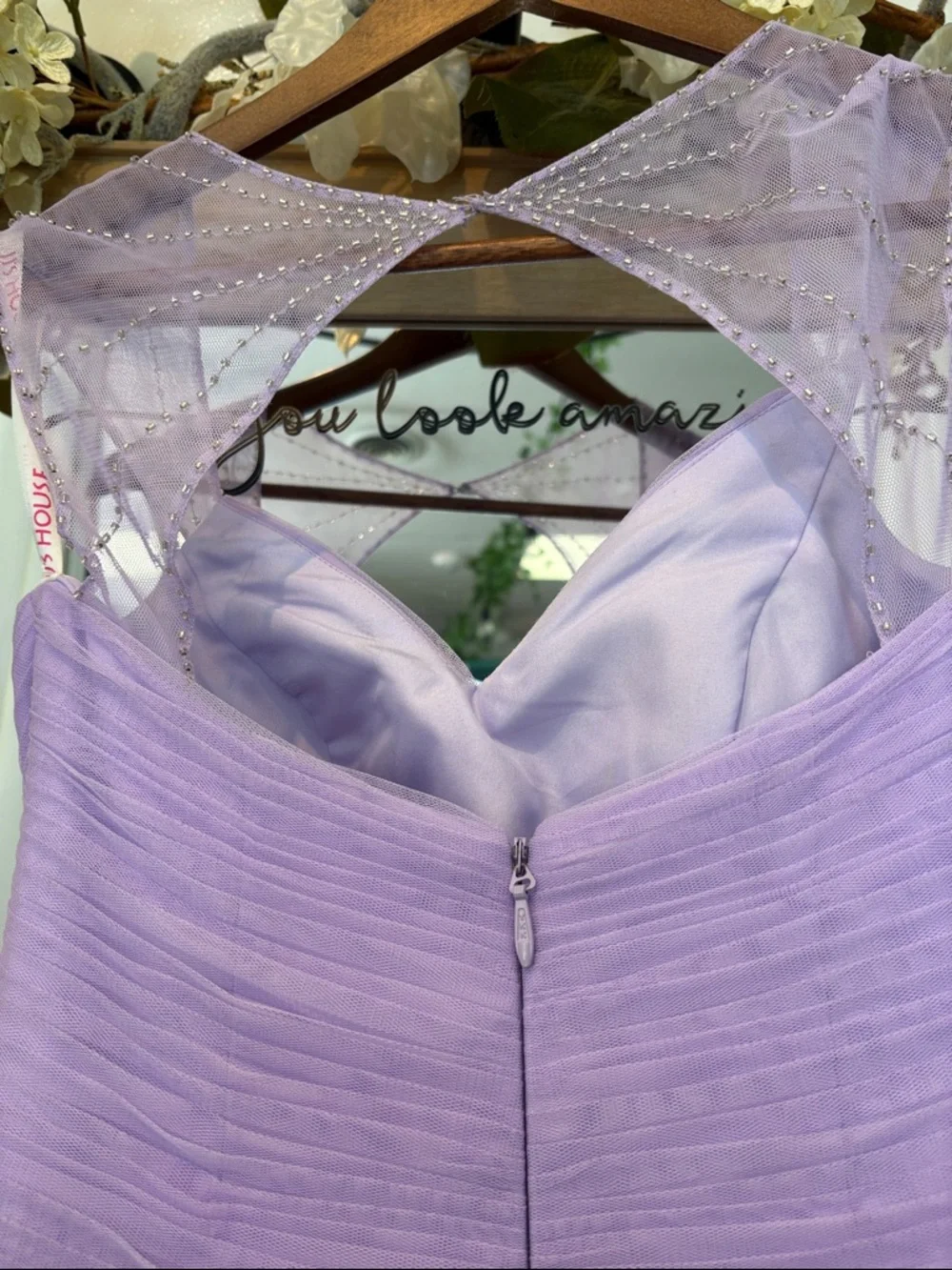 JJs House Lavender Prom Dress with Spaghetti Straps - Picture 3 of 6